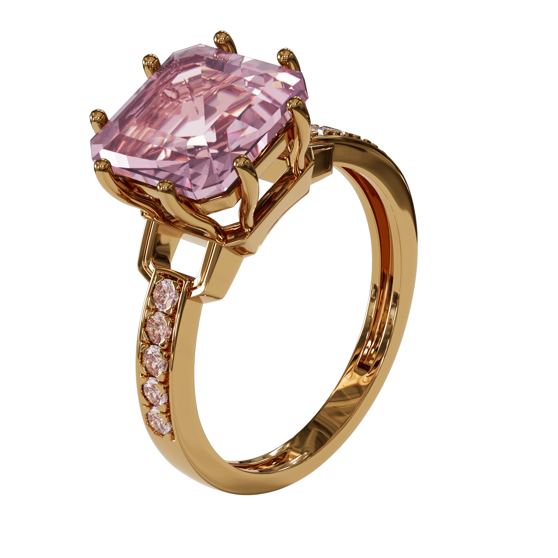 Gold ring with diamond